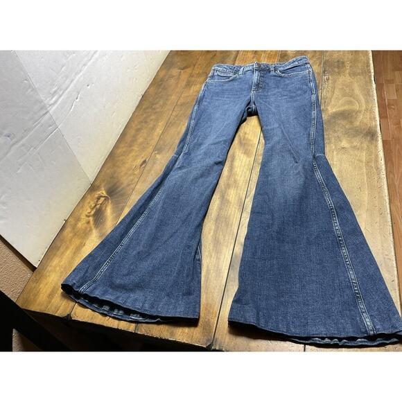 Wrangler Denim - Wrangler Retro High Rise Flare Denim Bell Jeans Womens Size 29 ALTERED